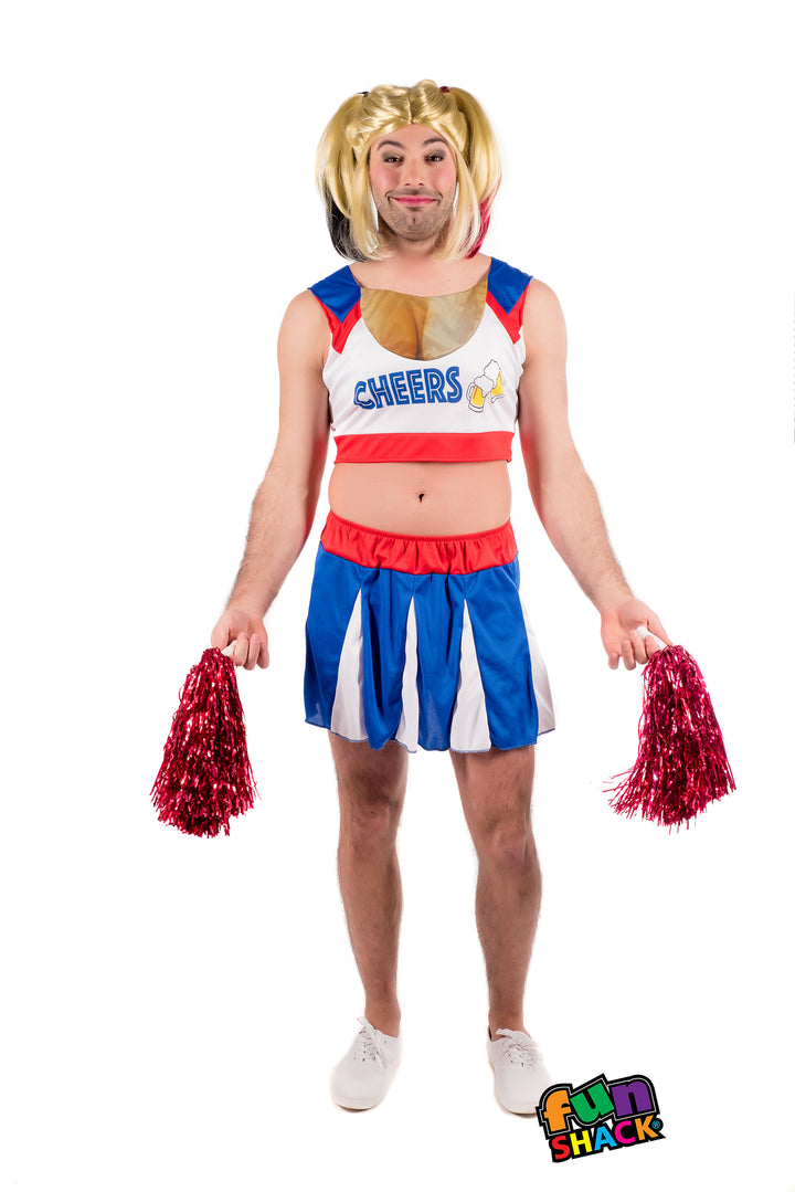Mens Novelty Cheerleader Fancy Dress Stag Night Costume