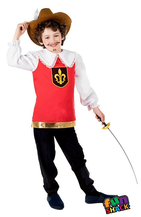 Boys Musketeer Fancy Dress 3 Musketeers French Cavalier Book Day Costume
