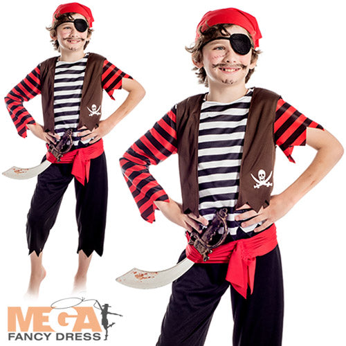 Swashbuckling Pirate Boys Fancy Dress Costume