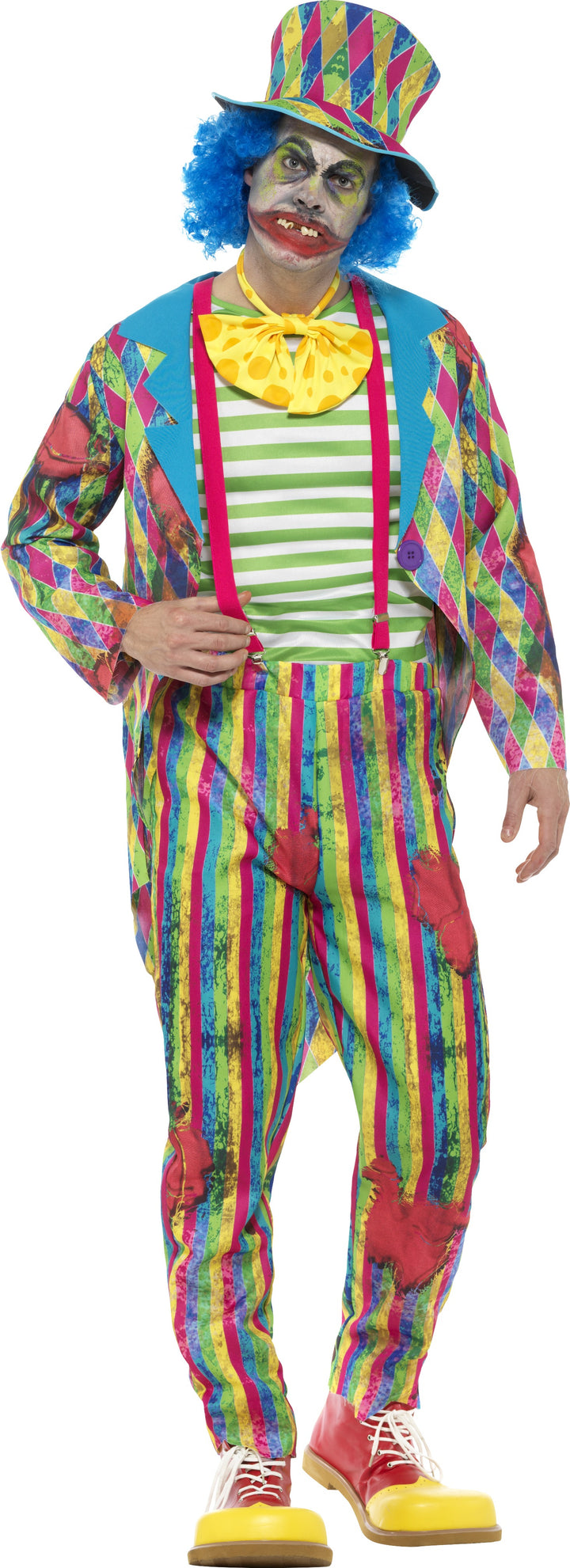 Deluxe Men's Whimsical Patchwork Clown Costume
