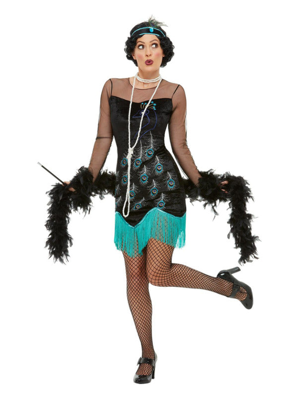 Roaring 20s Peacock Flapper Costume for Ladies