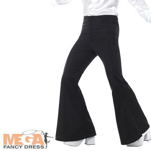 Retro Black Flared Trousers for Men