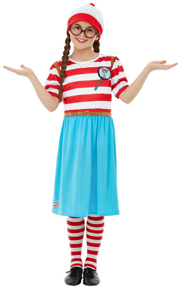 Deluxe Where's Wally? Wenda Girls Large Costume Character Outfit