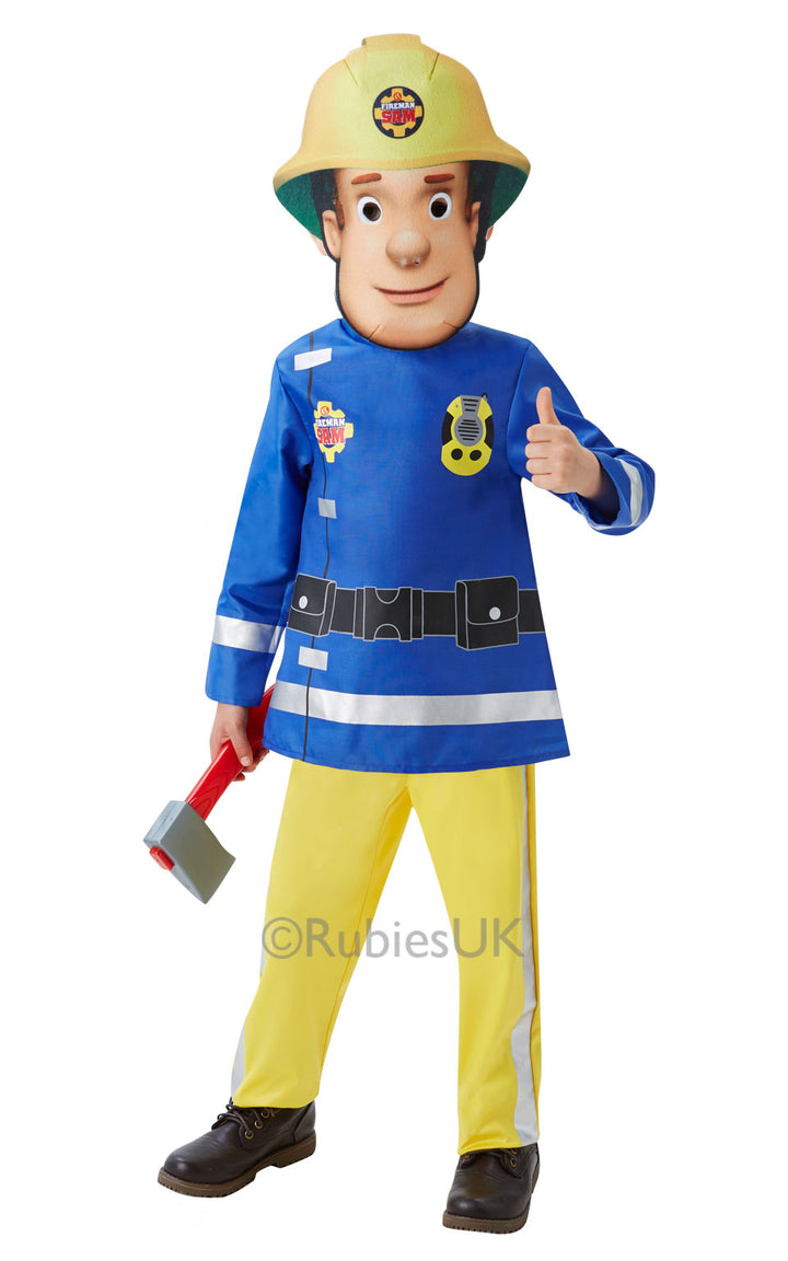 Boys Cartoon Fireman Sam Firefighter Uniform Fancy Dress Costume