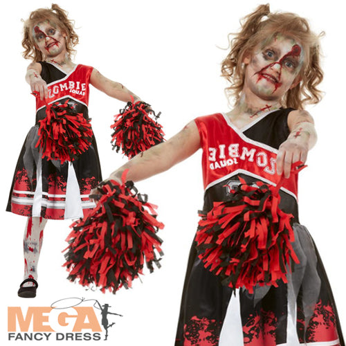 Zombie Cheerleader Girls Fancy Dress Halloween