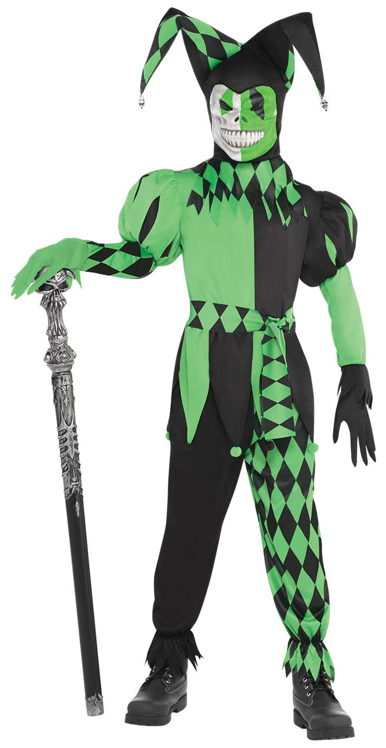 Boys Wicked Jester Halloween Medieval Joker Costume