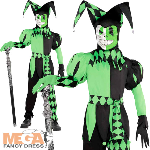 Boys Wicked Jester Halloween Medieval Joker Costume