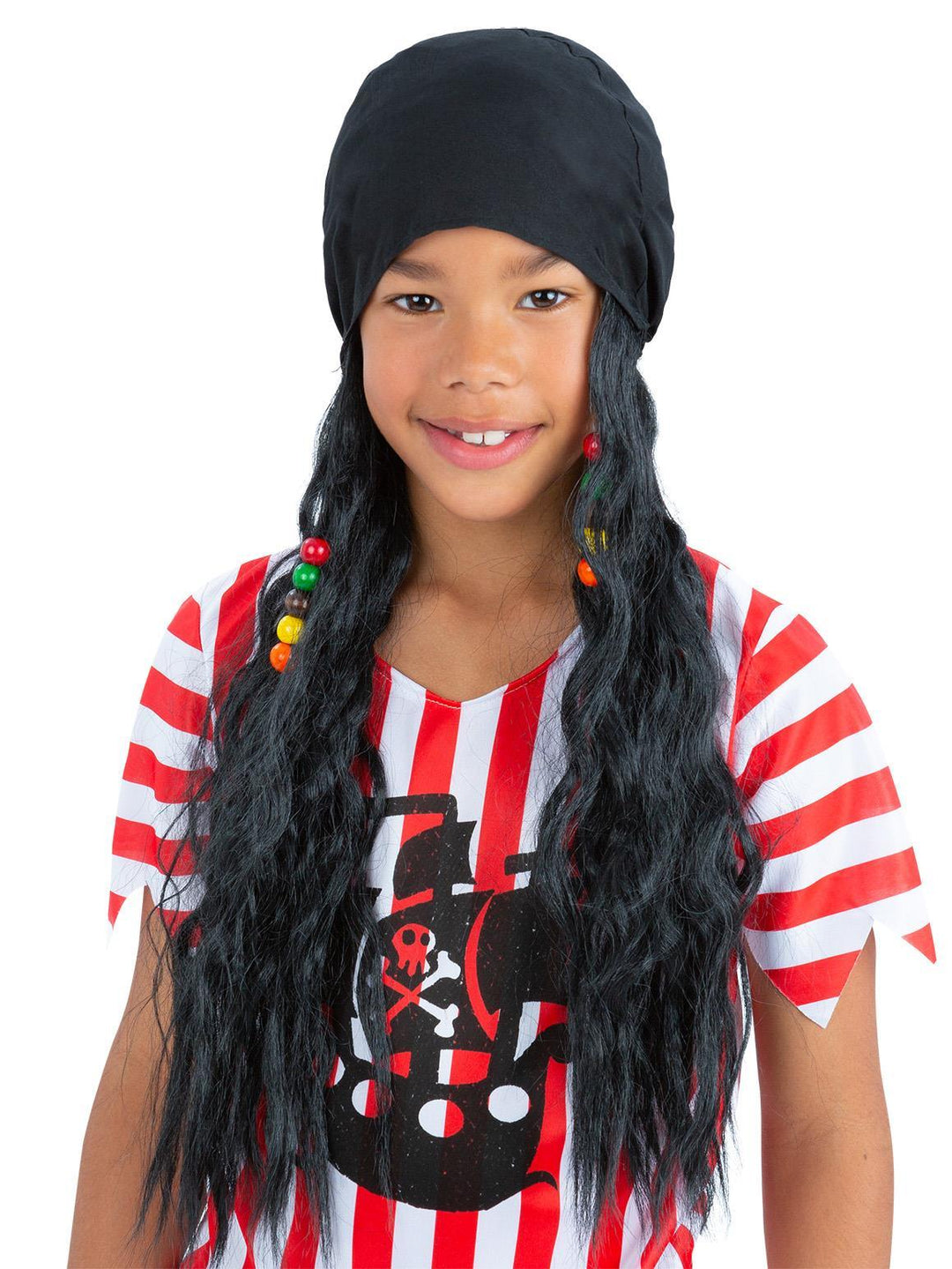 Kids Pirate Bandana with Attached Hair Buccaneer Accessory