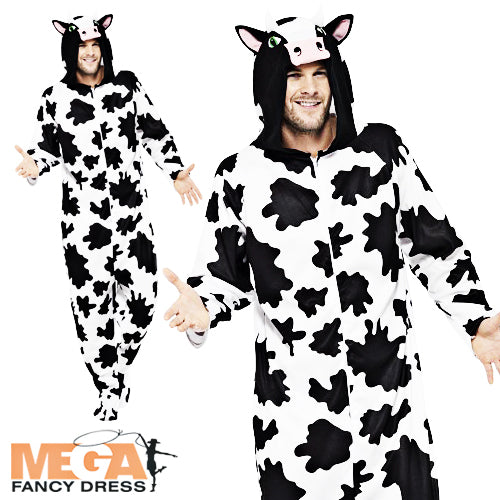 Adults Cow Fancy Dress Costume Animal Outfit