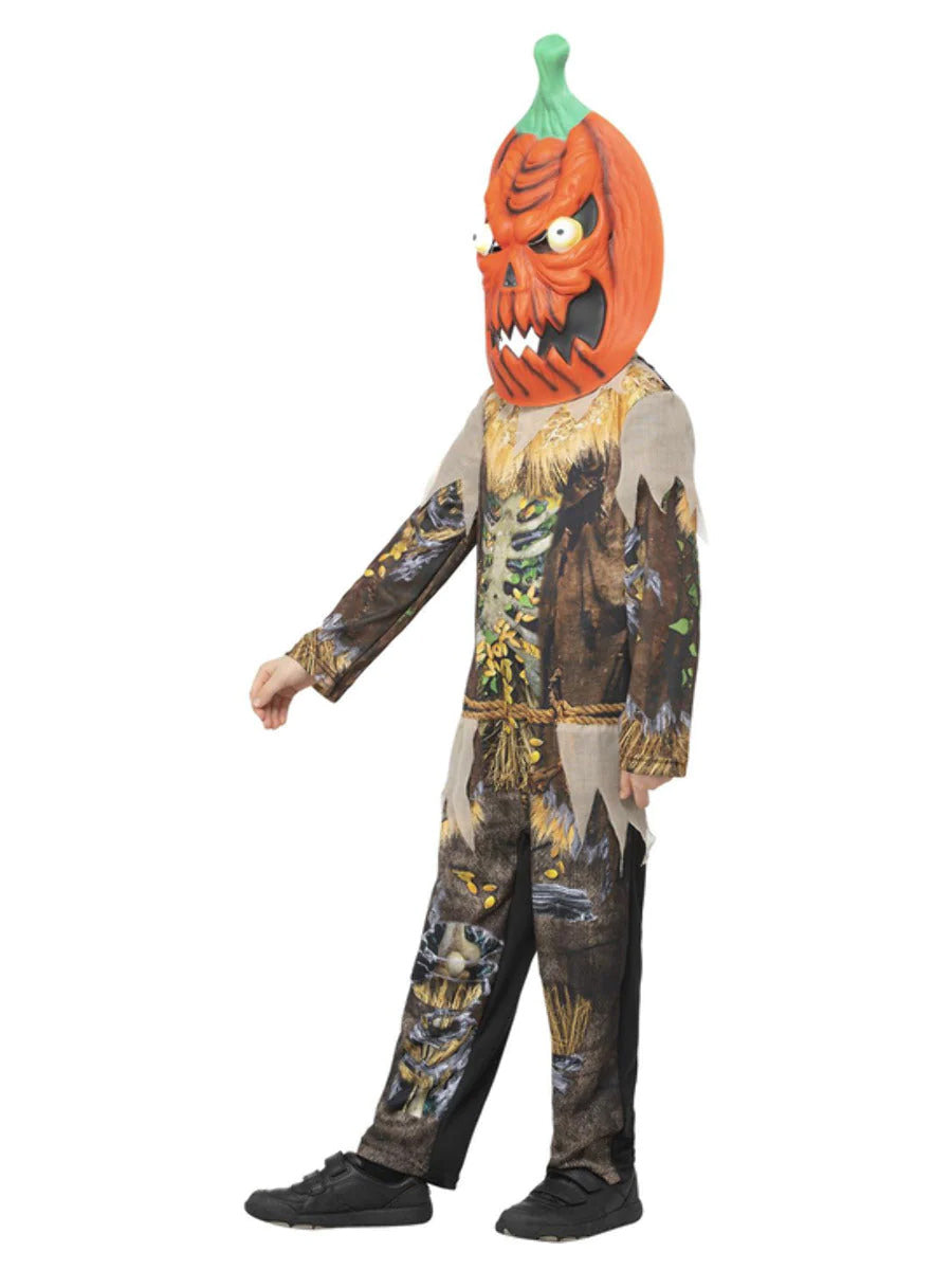 Pumpkin Scarecrow Reaper Costume Boys Halloween Fancy Dress