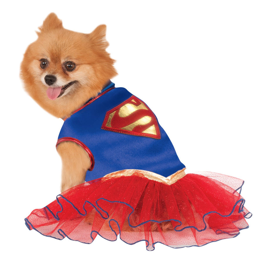 Supergirl Pet Dog Costume Superhero Pet Outfit