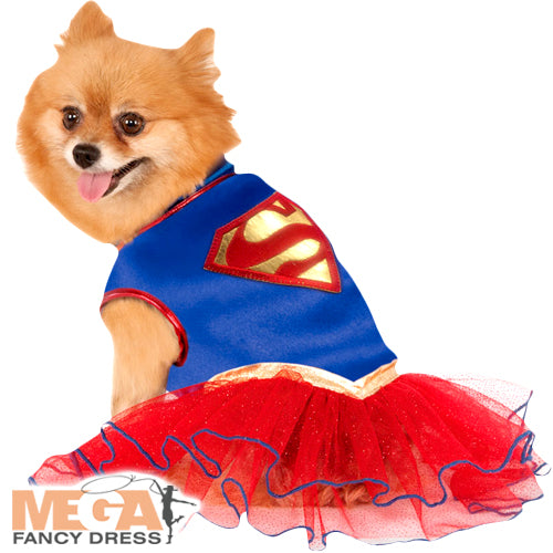 Supergirl Pet Dog Costume Superhero Pet Outfit