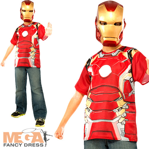 Iron Man Boys T-Shirt Boys Costume Kit