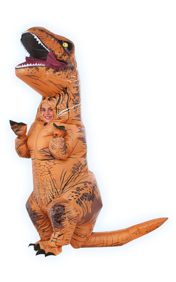 Inflatable T-Rex Jurassic World Fancy Dress Kids Costume Prehistoric Outfit