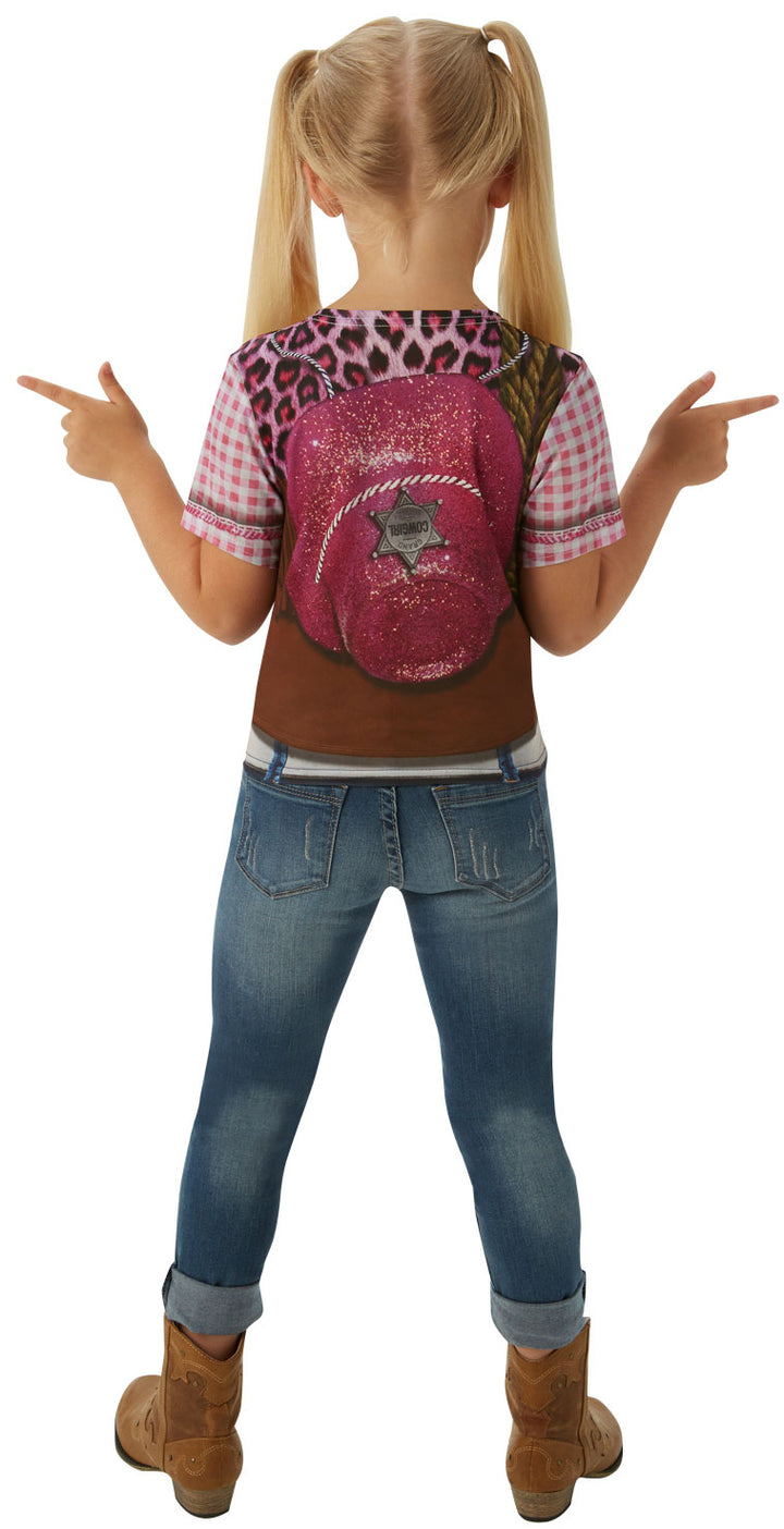 Girls Cowgirl Wild Western Rodeo T-Shirt Costume