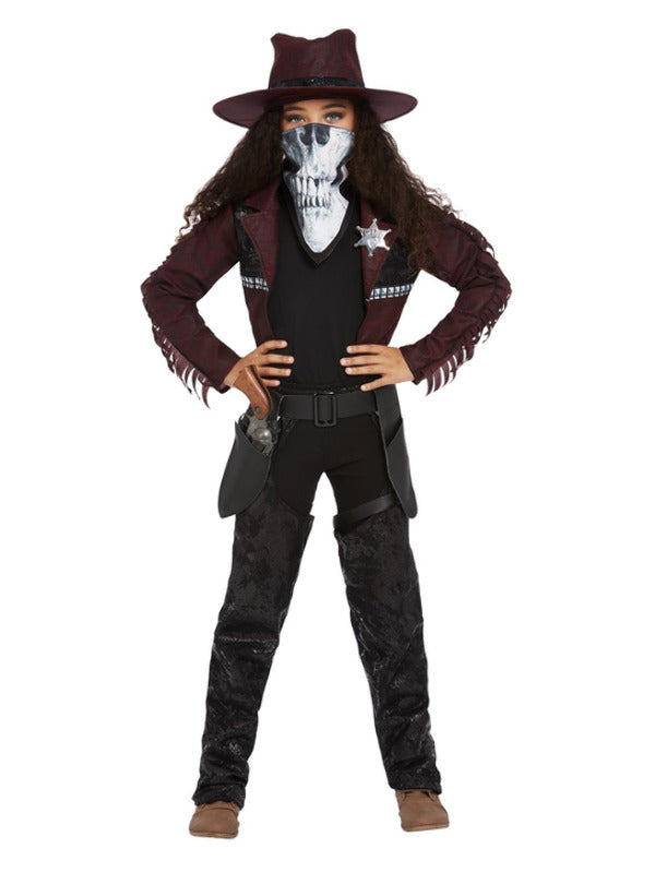 Girls Dark Spirit Western Ghost Cowgirl Costume