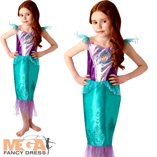 Little Mermaid Gem Princess Ariel Girls Costume