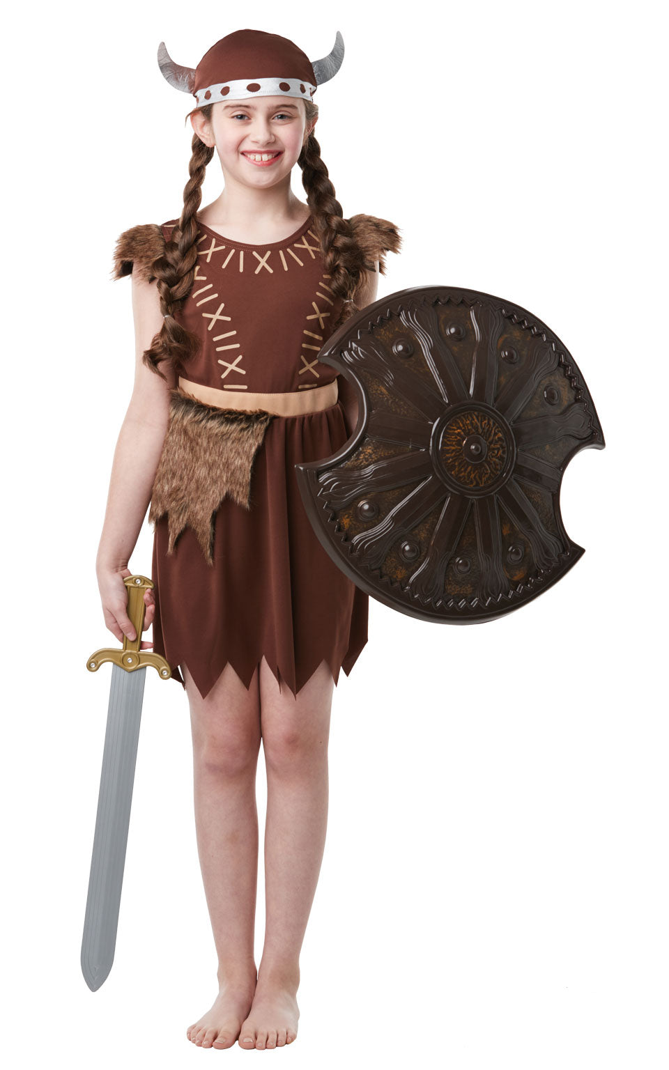 Norse Warrior Viking Girl Fancy Dress Costume