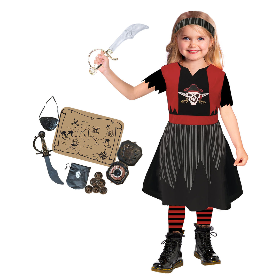 Girls Pirate Costume & Accessories Complete Set