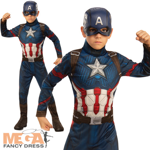 Boys Captain America Marvel Avengers Endgame Superhero Costume