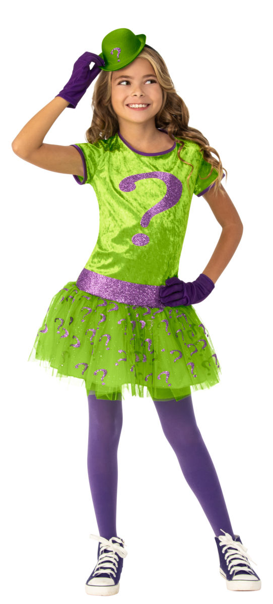 Shop Girls Deluxe Riddler Costume | Mega Fancy Dress – Mega Fancy Dress UK