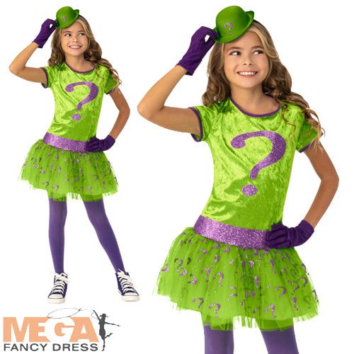 Girls Deluxe Riddler Costume