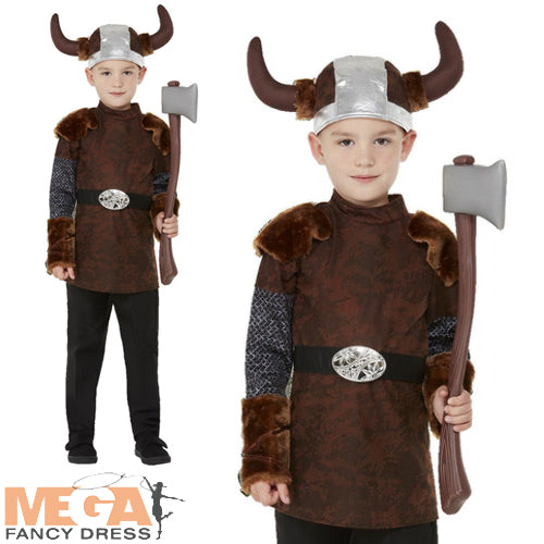 Norse Warrior Viking Barbarian Boys Costume