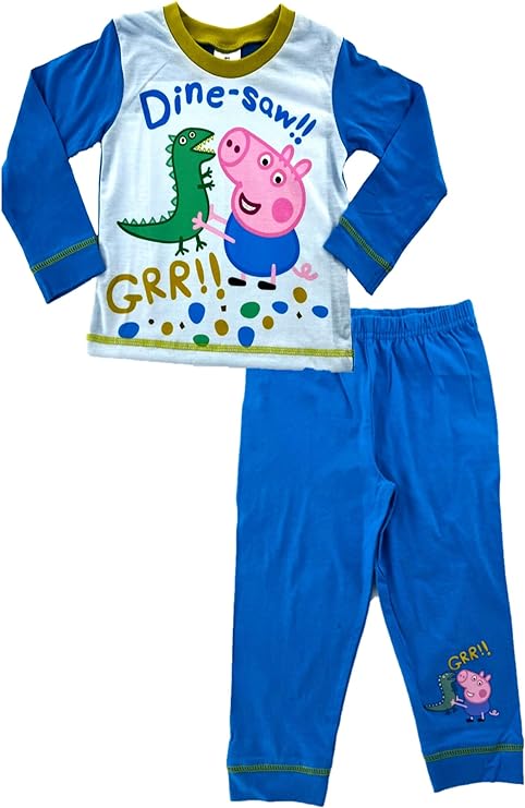 Official Boys Peppa PIg George Dine Saw Pyjamas Mega Fancy Dress UK