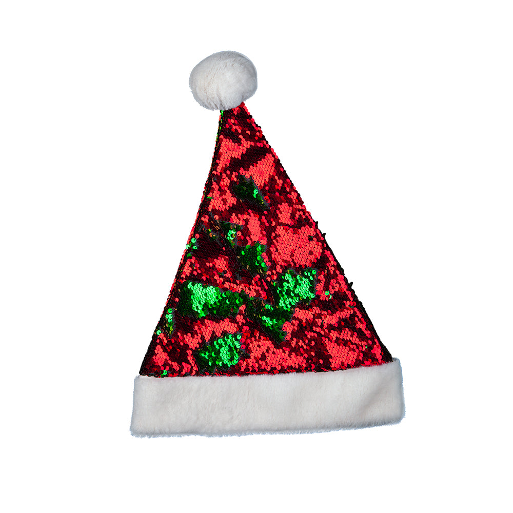 Deluxe Sequin Santa Hat Christmas Accessory