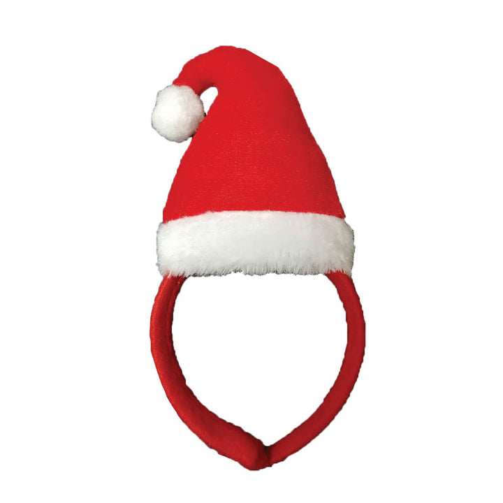 Velour Santa Hat on Headband Christmas Costume Accessory