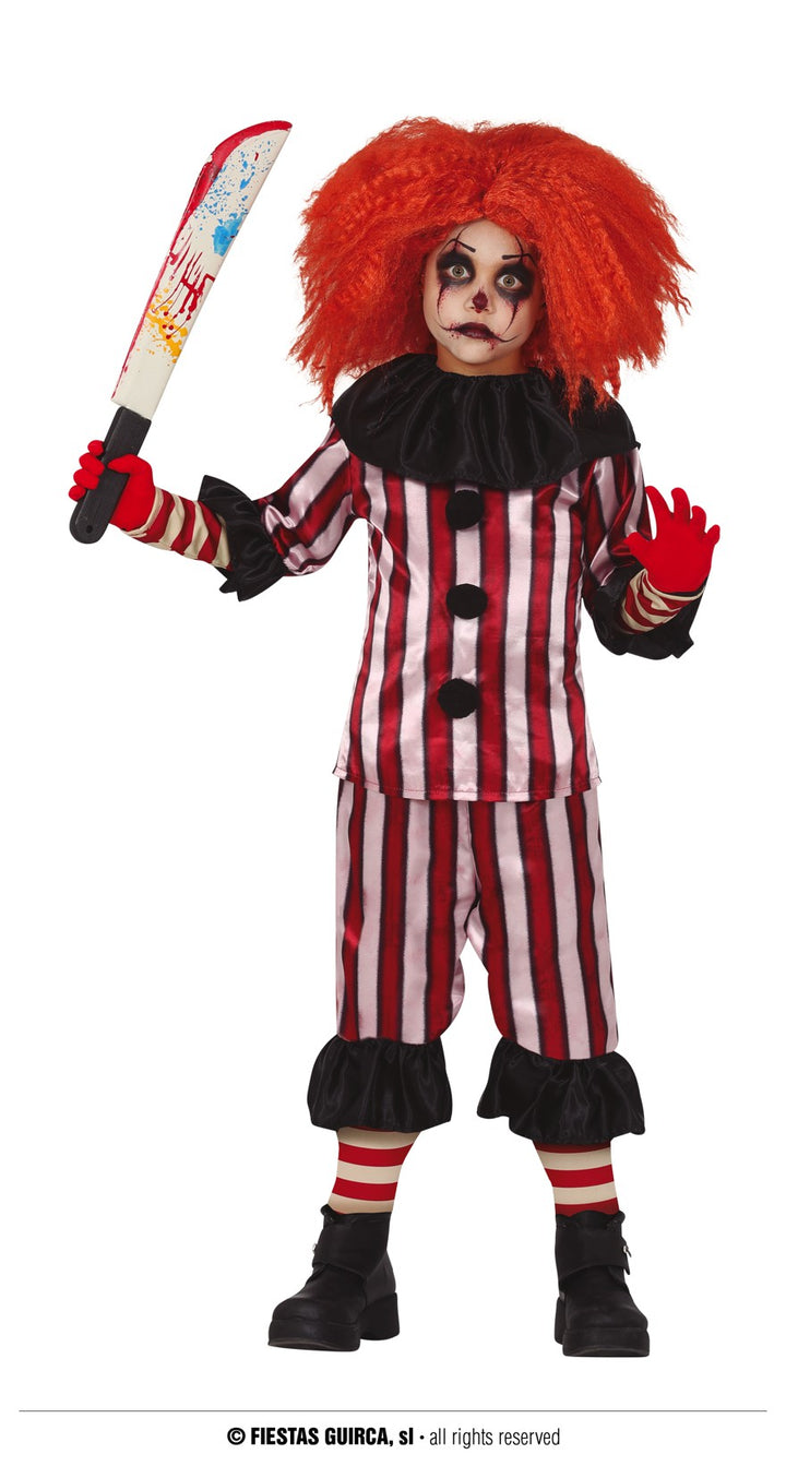 Scary Vintage Clown Boys Halloween Fancy Dress Costume