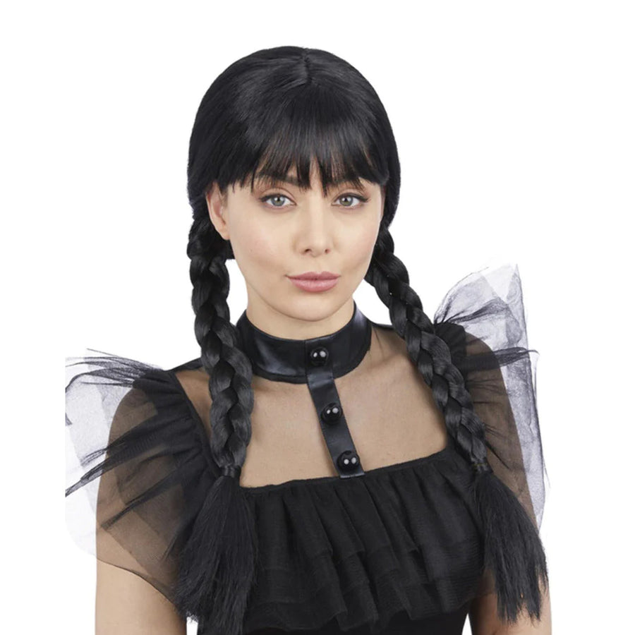 Women's Wednesday Addams Inspired Halloween Costume Wig