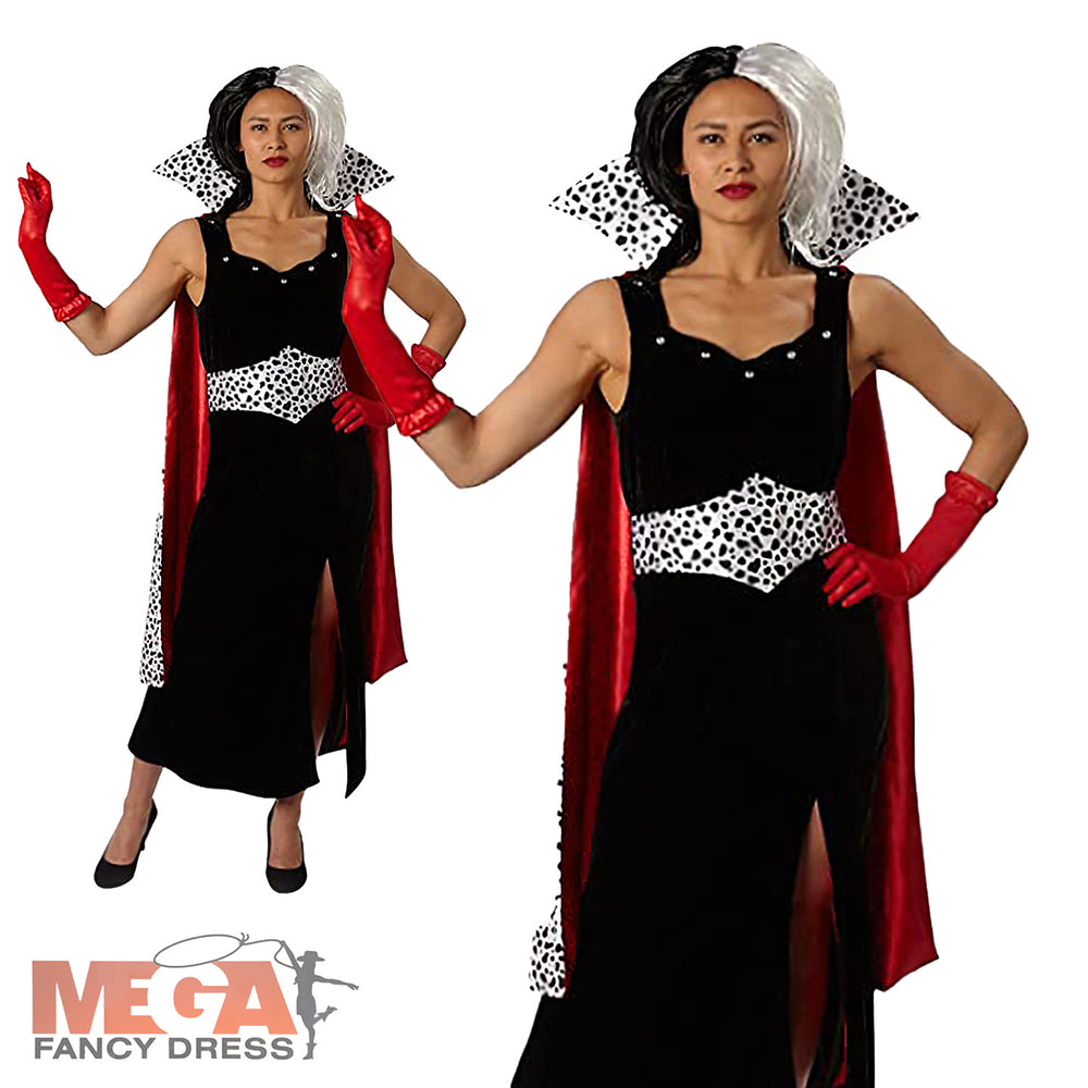 Cruella De Vil Costume for Ladies Character Outfit