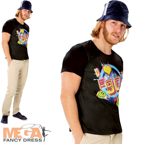 Mens I Love The 90s T-Shirt Fancy Dress 1990s Nineties Party Costume