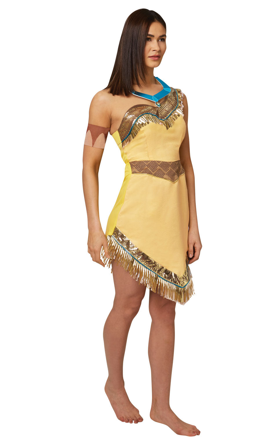 Ladies Pocahontas Fancy Dress Native American Disney Princess Costume