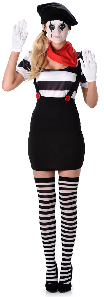 Ladies Mime Artist French Circus Carnival Costume