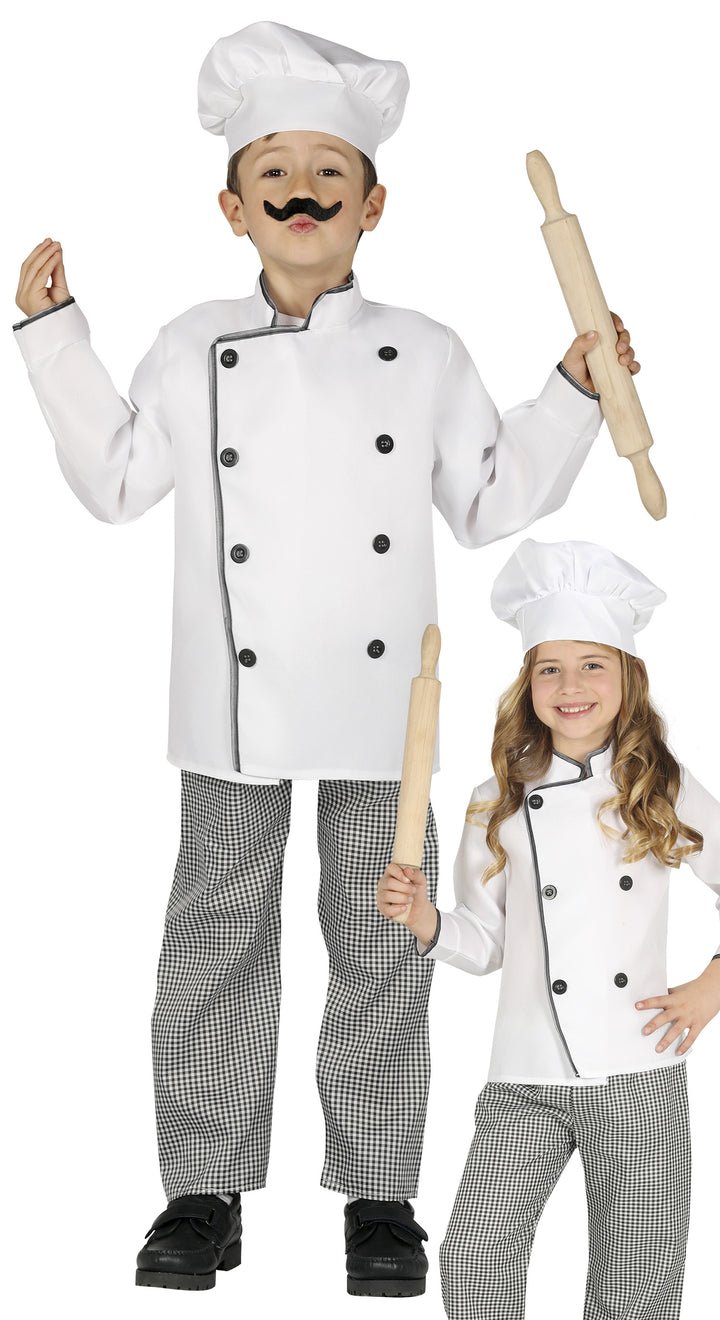 Kids Chef Bake Off Head Cook Uniform Fancy Dress Costume