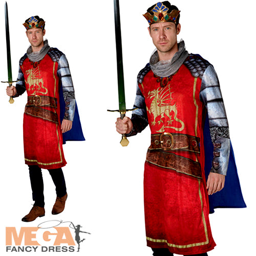 Men's King Arthur Fancy Dress Medieval Historical World Book Day Costume