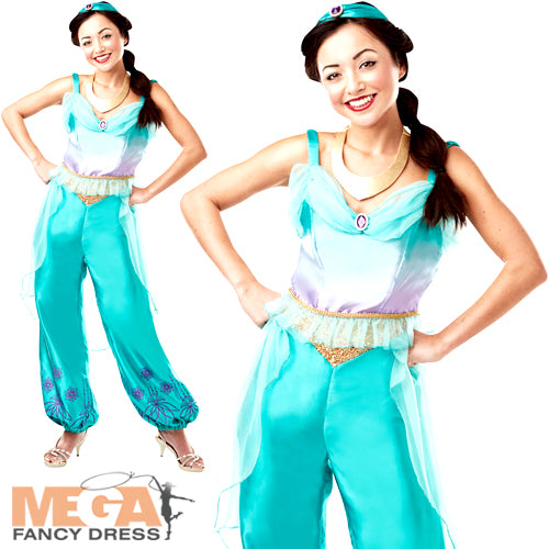 Ladies Official Disney Aladdin Princess Jasmine Fancy Dress Costume