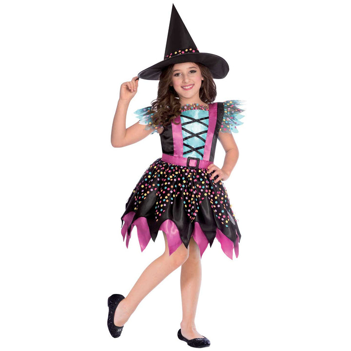 Girls Witch Spotted Skirt Costume
