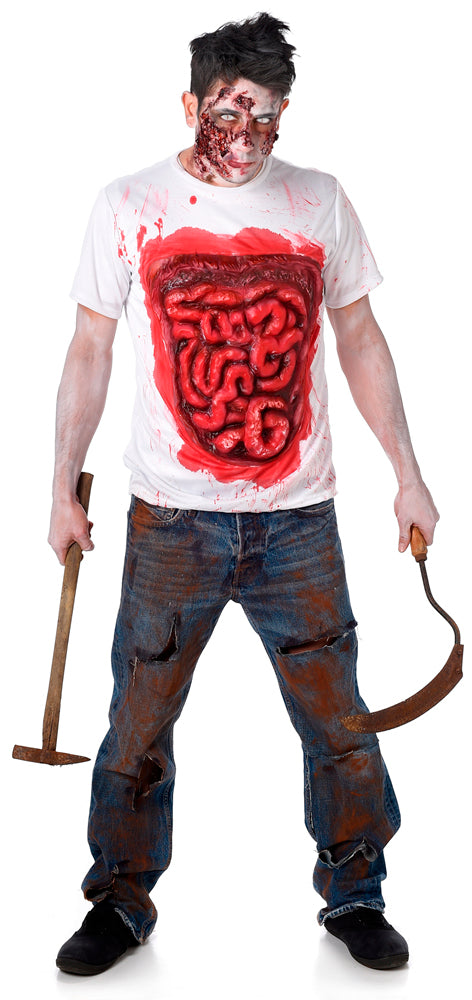 Gruesome Guts Body Part Zombie Men's Costume Shirt
