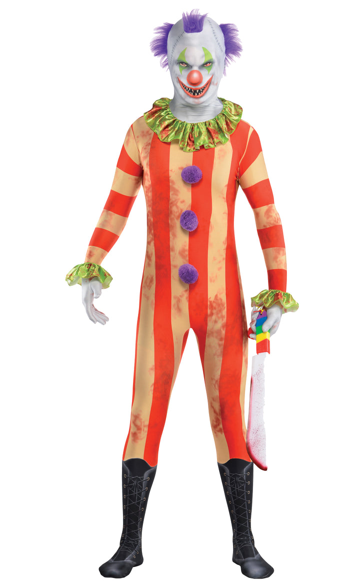 Men's Scary Crazy Clown Halloween Jester Circus Costume