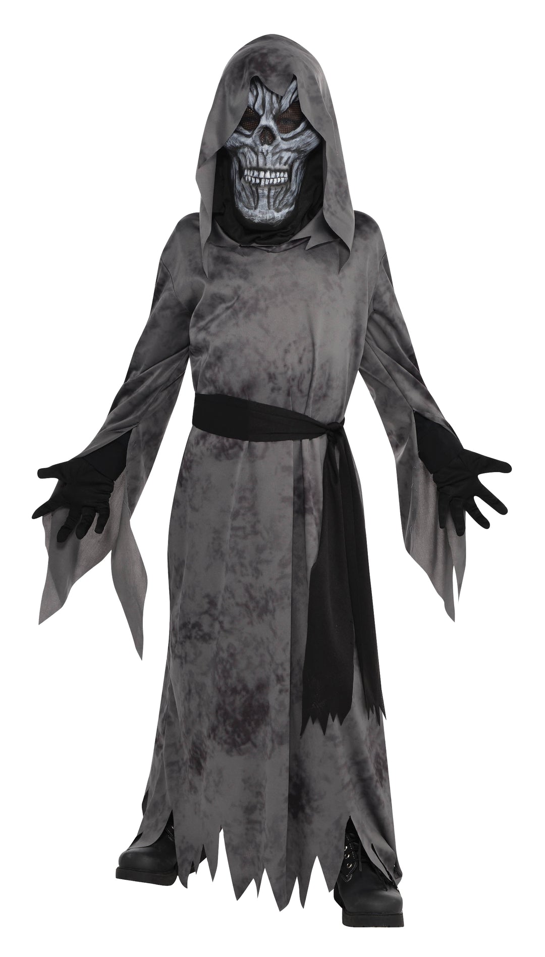 Boys Ghastly Ghost Skeleton Ghoul Halloween Fancy Dress Costume