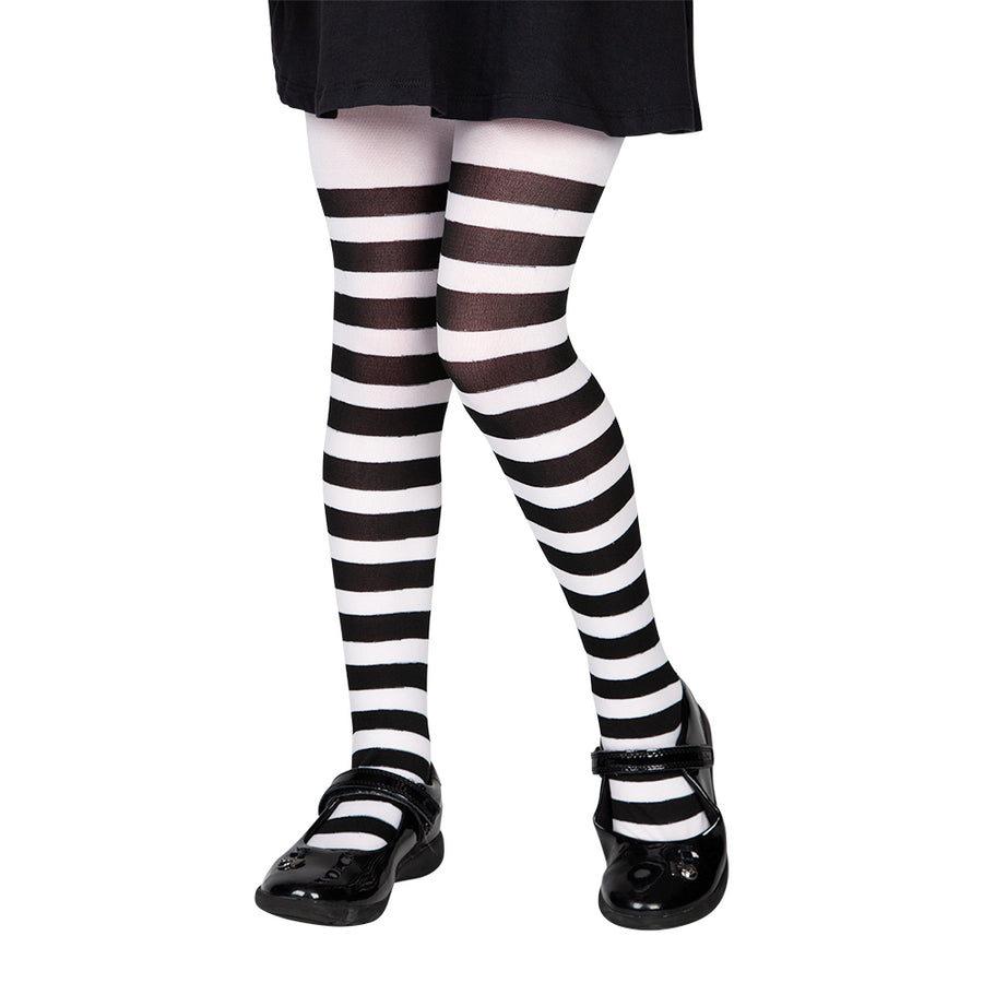 Shop Girls Black and White Stripe Tights  Mega Fancy Dress – Mega Fancy  Dress UK