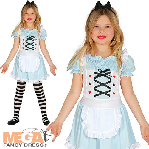 Wonderland Alice Girls Fancy Dress Costume