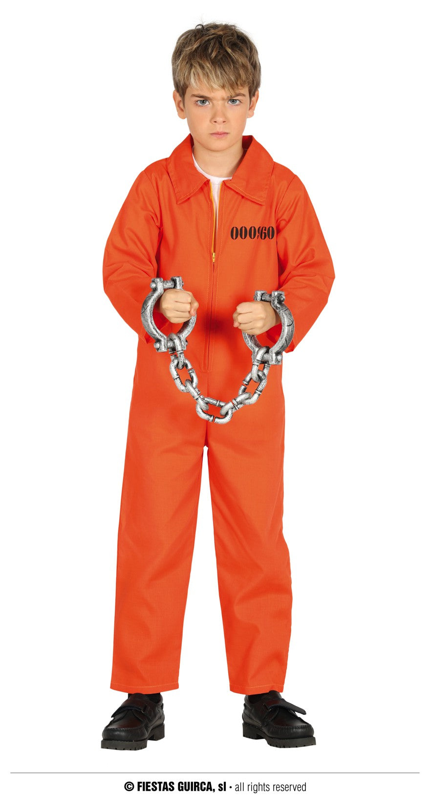 Kids Orange Convict Fancy Dress Costume