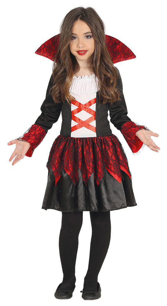Girls Vampire Baroness Gothic Halloween Vampiress Costume