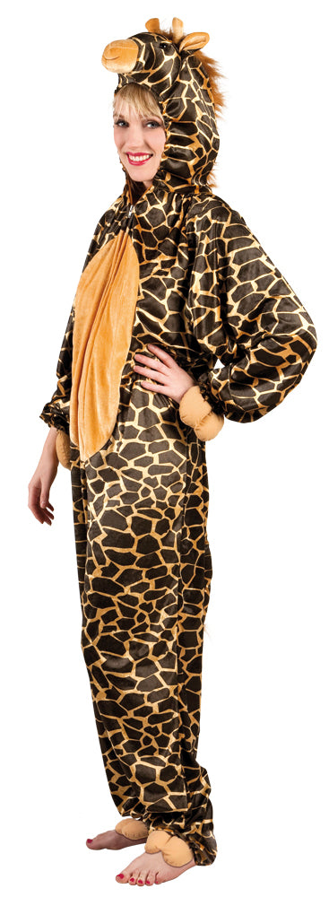 Adults Giraffe Jumpsuit Animal Safari Book Week Fancy Dress Costume