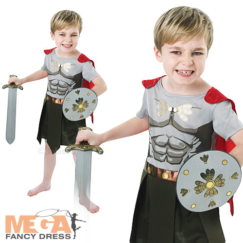 Boys Roman Gladiator Ancient Grecian Warrior Book Day Fancy Dress Costume