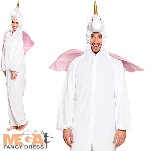 Adult Unicorn Jumpsuit Fairytale Animal Book Day Fancy Dress Costume